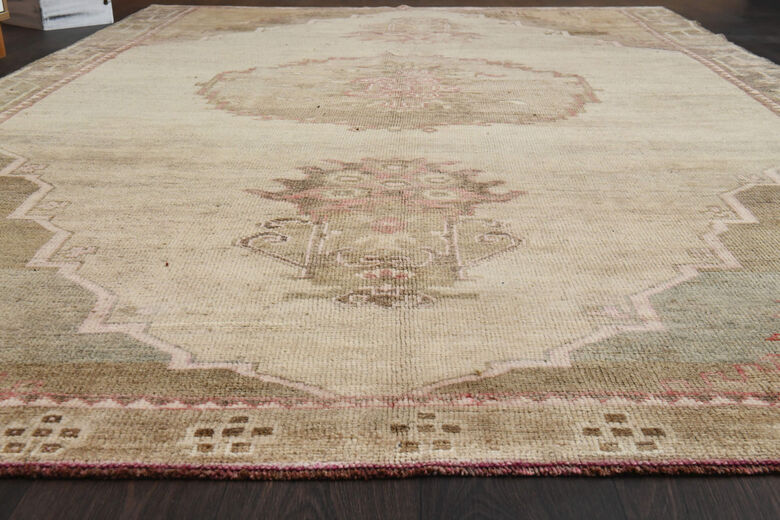 Handwoven Oushak Vintage Area Rug