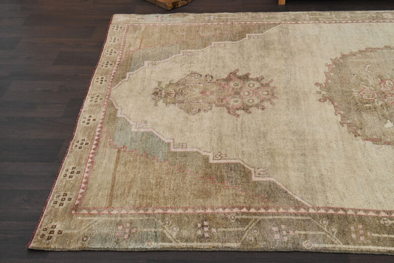 Handwoven Oushak Vintage Area Rug