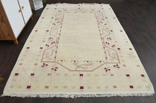 Handmade Vintage Neutral Rug - Thumbnail