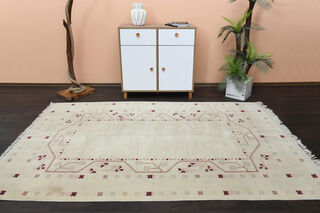 Handmade Vintage Neutral Rug - Thumbnail