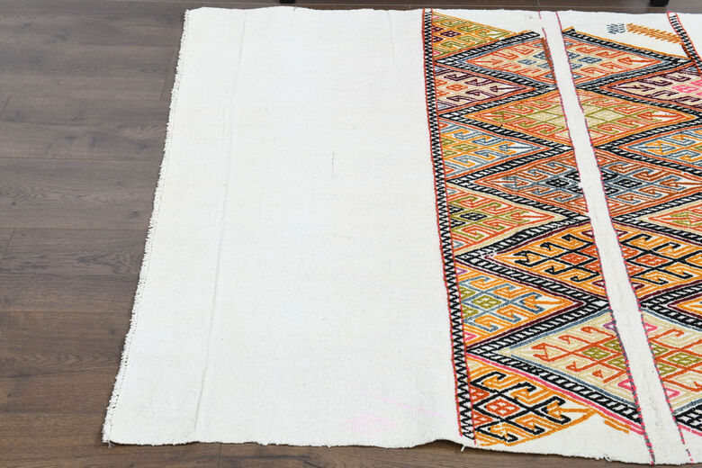 Handmade Flatweave White Rug