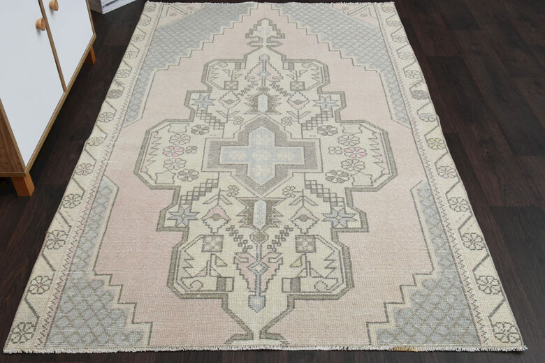 Pale Pink Vintage Area Rug