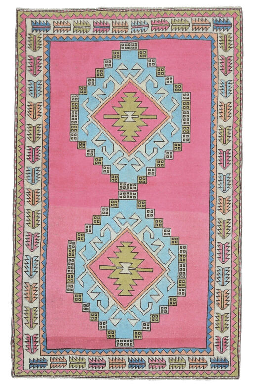 Handmade Wool Pink Rug