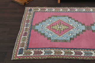 Handmade Wool Pink Rug - Thumbnail
