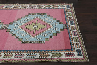 Handmade Wool Pink Rug - Thumbnail