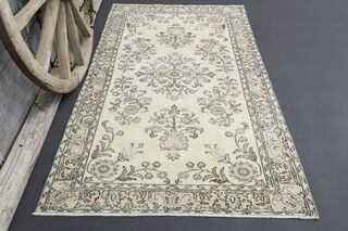 Handmade Vintage Neutral Carpet - Thumbnail