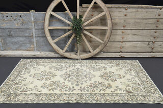 Handmade Vintage Neutral Carpet - Thumbnail