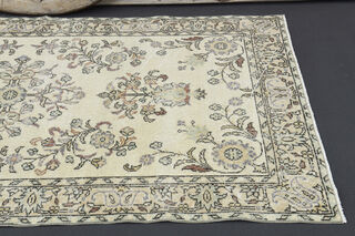 Handmade Vintage Neutral Carpet - Thumbnail