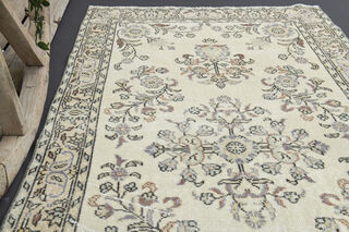 Handmade Vintage Neutral Carpet - Thumbnail