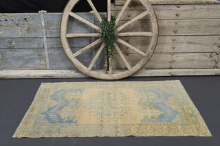 Antique Neutral Area Oushak Rug - Thumbnail