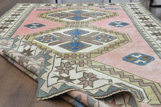 Handwoven Vintage Pastel Rug - Thumbnail