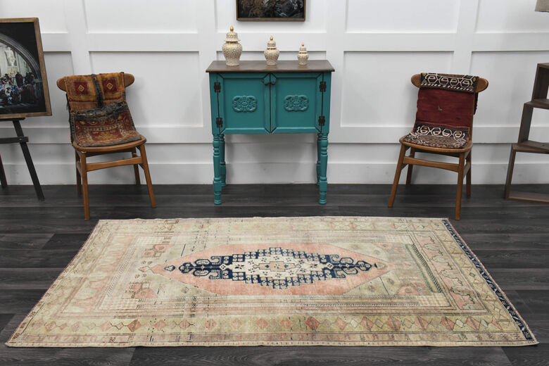 Handmade Vintage Area Anatolian Rug