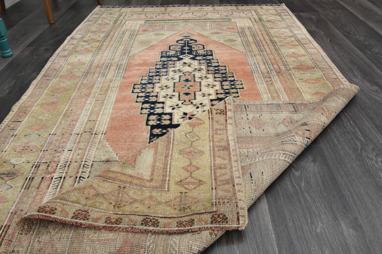 Handmade Vintage Area Anatolian Rug