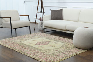 Beige Pink Neutral Vintage Area Rug - Thumbnail