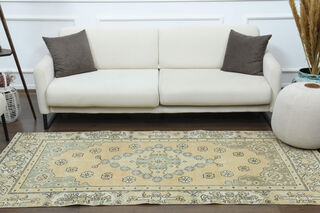 Neutral Turkish Vintage Rug - Thumbnail