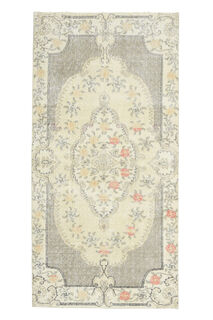 4x7 Floral Vintage Anatolian Rug - Thumbnail