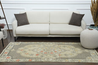 4x7 Floral Vintage Anatolian Rug - Thumbnail
