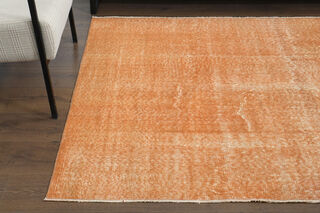 Orange Floral Vintage Area Rug - Thumbnail