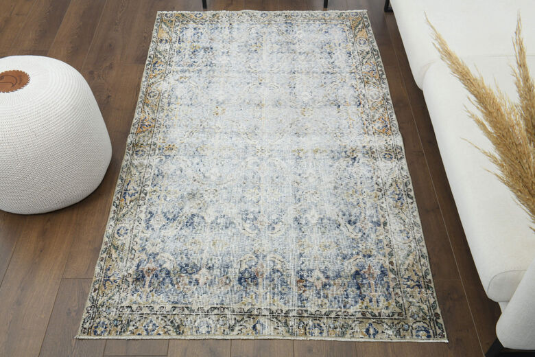 Navy Blue Distressed Rug