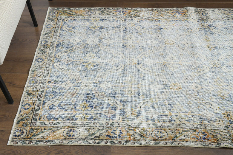 Navy Blue Distressed Rug