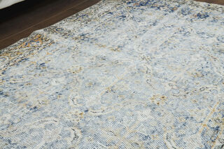 Navy Blue Distressed Rug - Thumbnail