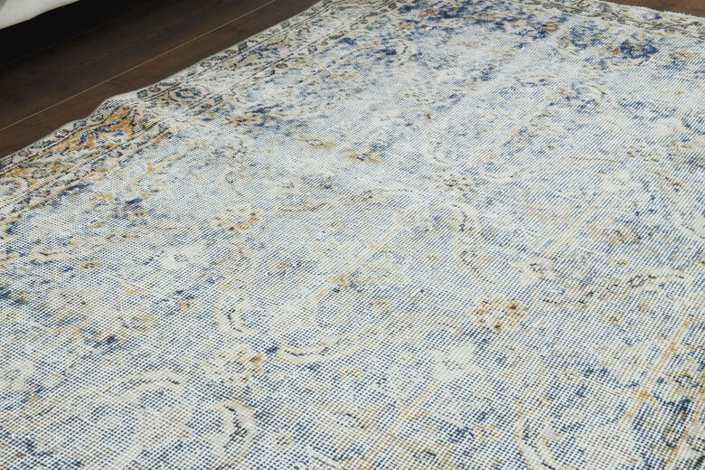 Navy Blue Distressed Rug