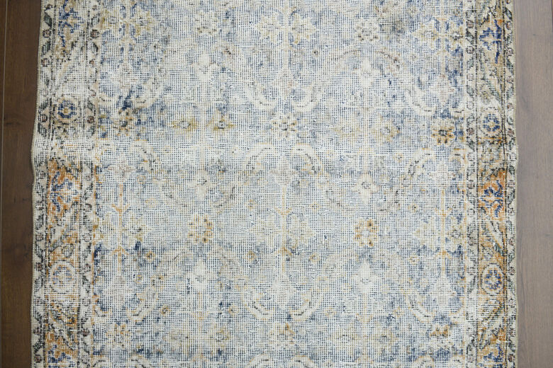 Navy Blue Distressed Rug