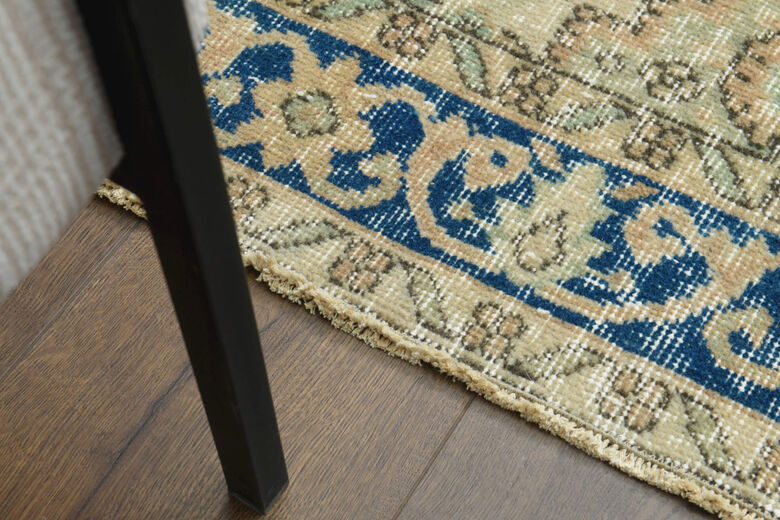 Orange Blue Vintage Anatolian Rug