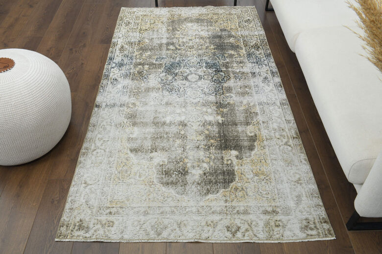 Distressed Vintage Turkish Rug