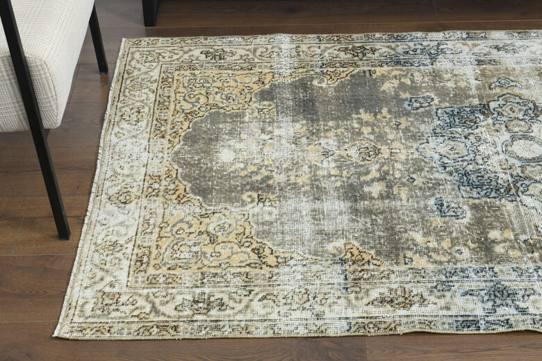 Distressed Vintage Turkish Rug