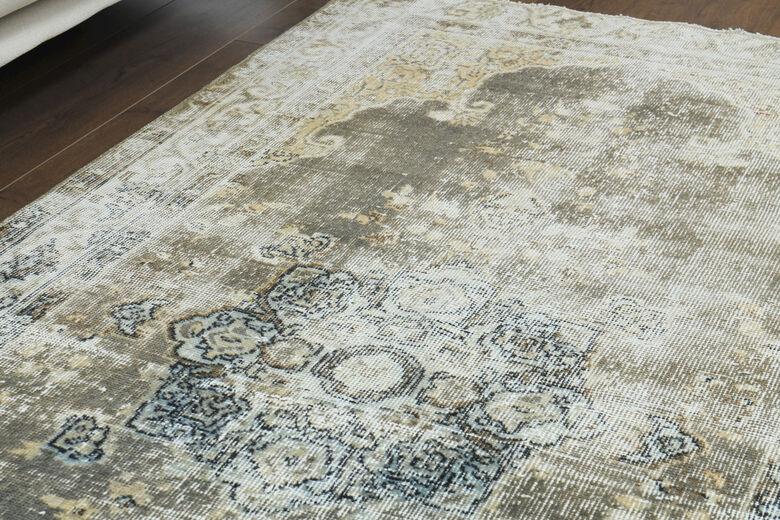 Distressed Vintage Turkish Rug