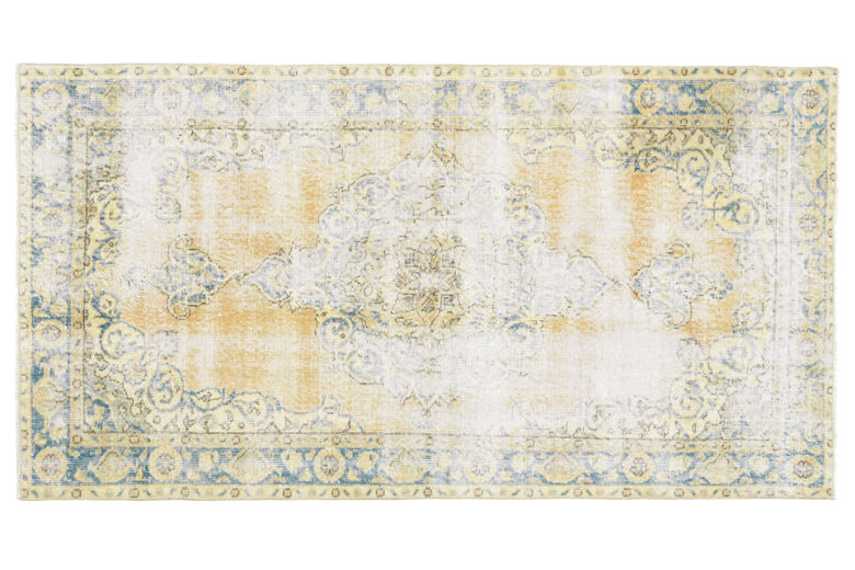 Distressed Anatolian Orange Navy Rug