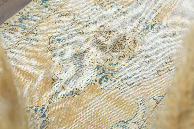 Distressed Anatolian Orange Navy Rug