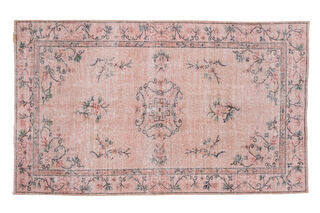 Handmade Vintage Pink Rug - Thumbnail