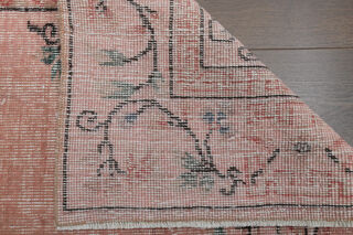 Handmade Vintage Pink Rug - Thumbnail