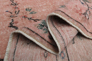 Handmade Vintage Pink Rug - Thumbnail