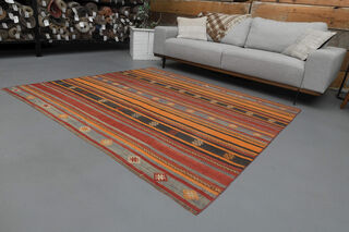 Handmade Vintage Kilim Rug - Thumbnail