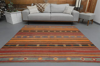 Handmade Vintage Kilim Rug - Thumbnail