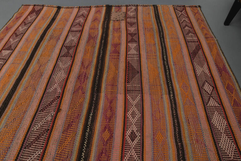 Turkish Striped Kilim Rug