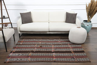 Striped Small Kilim Rug - Thumbnail