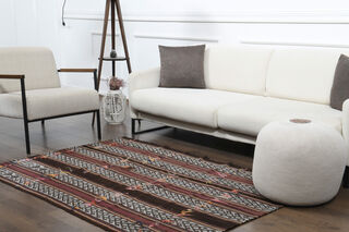 Striped Small Kilim Rug - Thumbnail