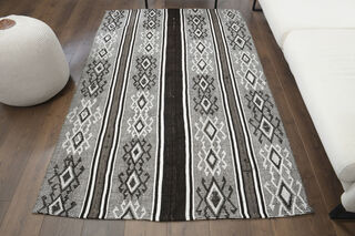 Bohemian Striped Vintage Rug - Thumbnail