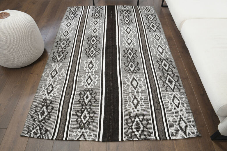 Bohemian Striped Vintage Rug