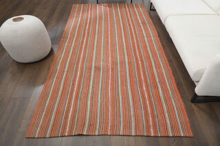 Striped KIlim Vintage Rug - Thumbnail