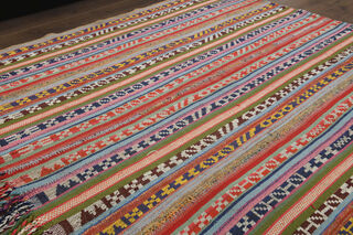 Striped Colorful Kilim Rug - Thumbnail