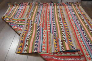 Striped Colorful Kilim Rug - Thumbnail