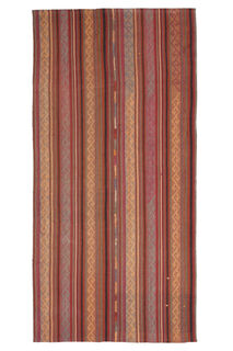 Turkish Striped Kilim Rug - Thumbnail
