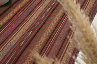 Turkish Striped Kilim Rug - Thumbnail