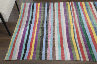 Striped Vintage Turkish Kilim - Thumbnail