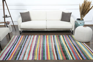 Striped Vintage Turkish Kilim - Thumbnail